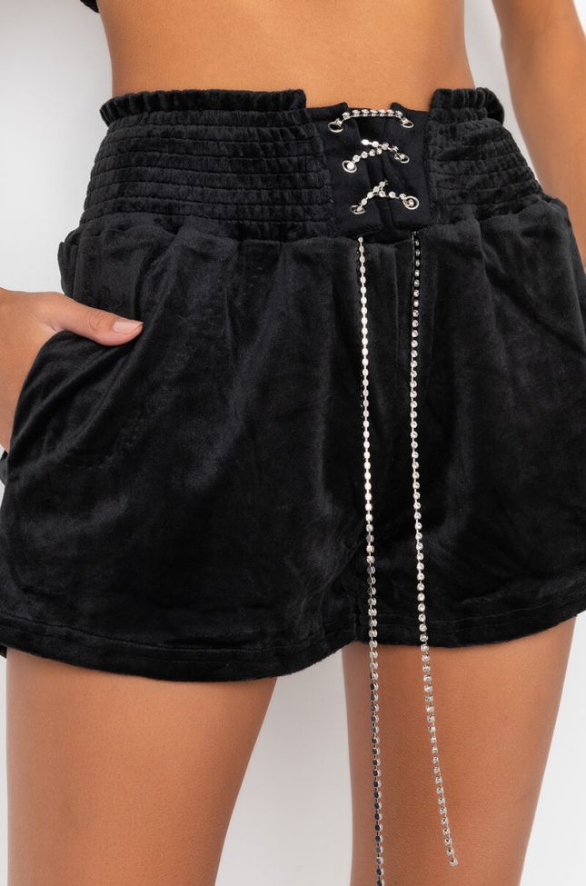 Detail View Sexy Smooth Velvet Shorts
