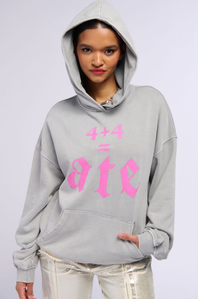 Side View She Ate Long Sleeve Graphic Hooded Sweatshirt