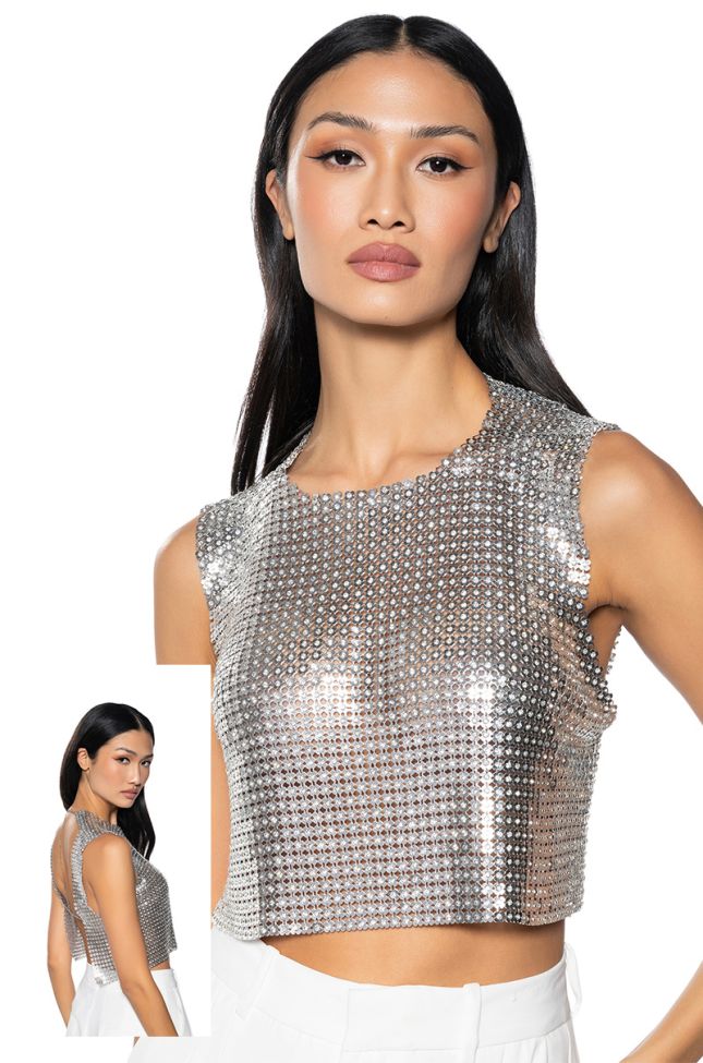 Front View She Got It Chainmail Sleeveless Top
