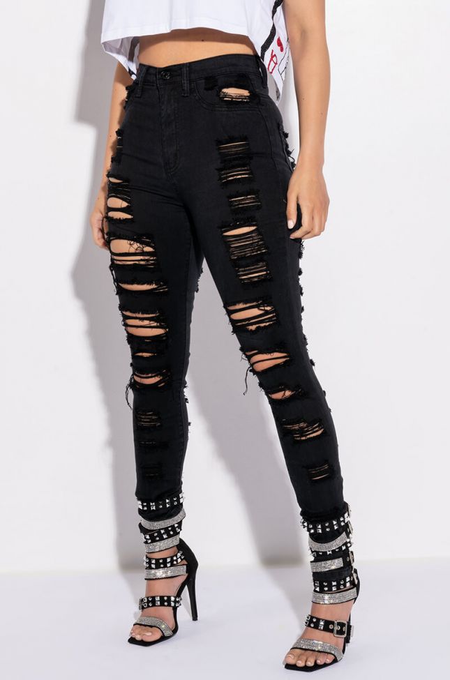 Front View Show Me Baby Distressed Skinny Jeans