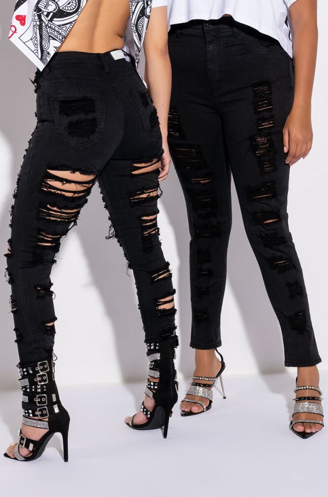 Back View Show Me Baby Distressed Skinny Jeans