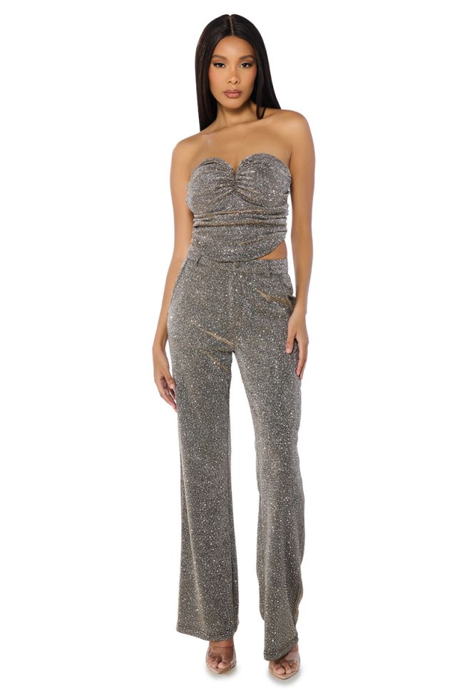 Side View Show Off Season Embellished Trouser In Charcoal