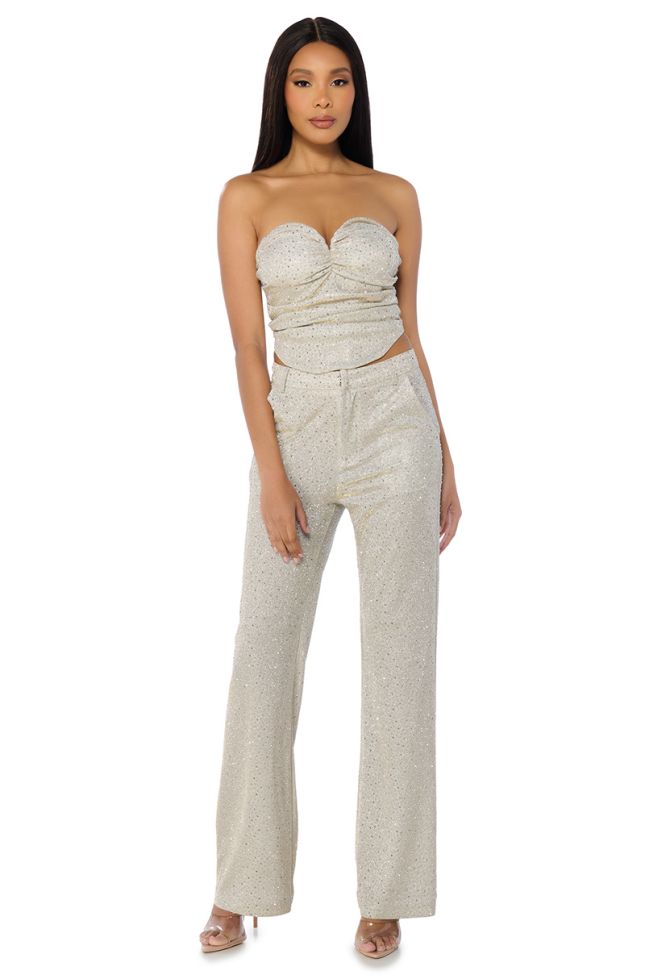 Side View Show Off Season Embellished Trouser In Silver