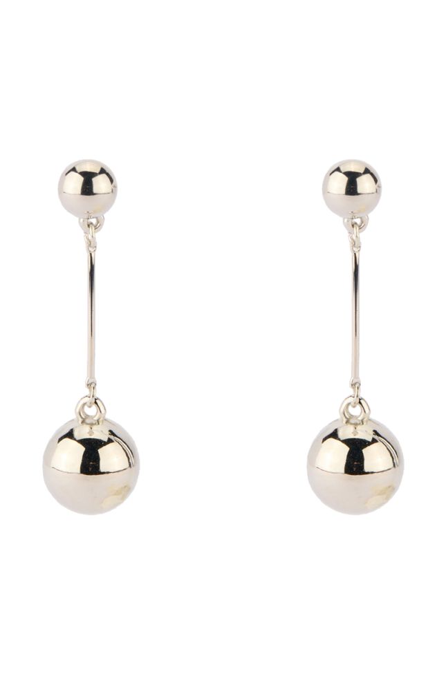 Front View Silver Ball Earring