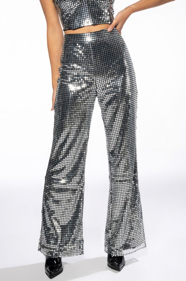 Front View Silver Queen Sequin Pant