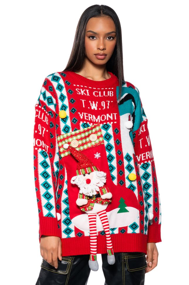Front View Ski Club Holiday Sweater