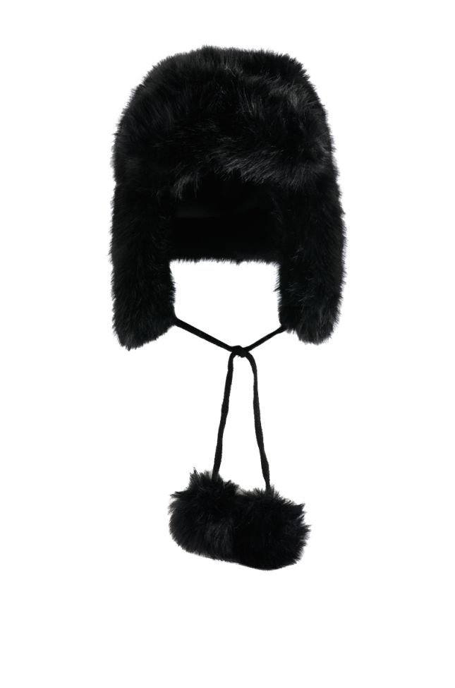 Side View Snuggled Up Faux Fur Aviator Hat