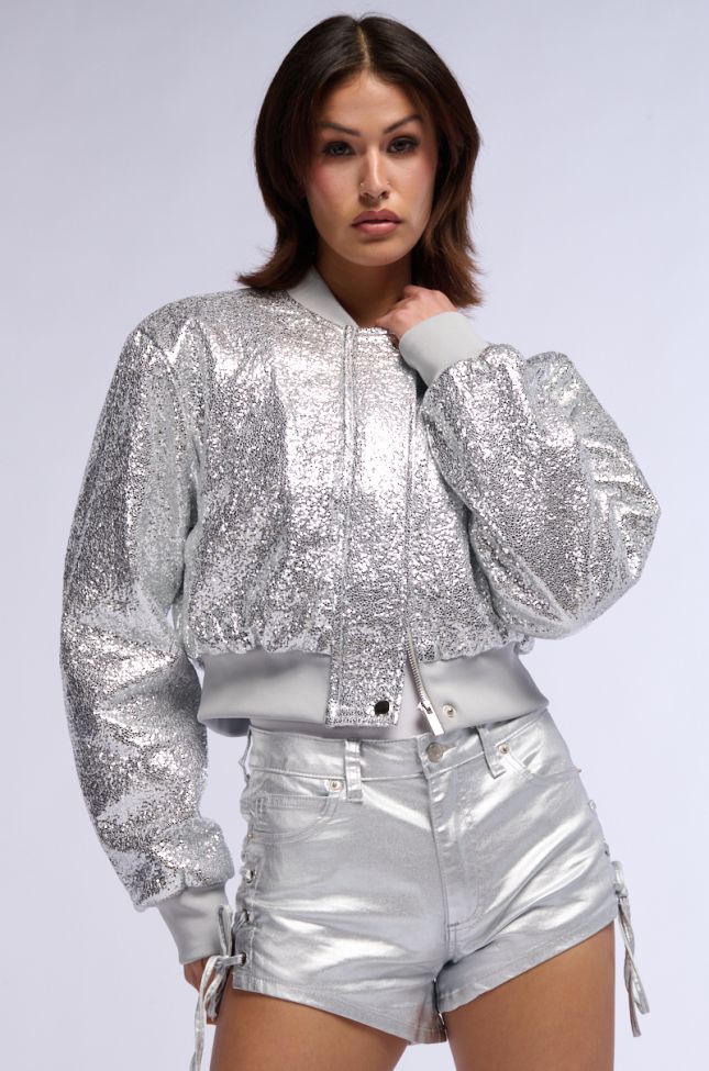 Front View Special Edition Silver Textured Bomber
