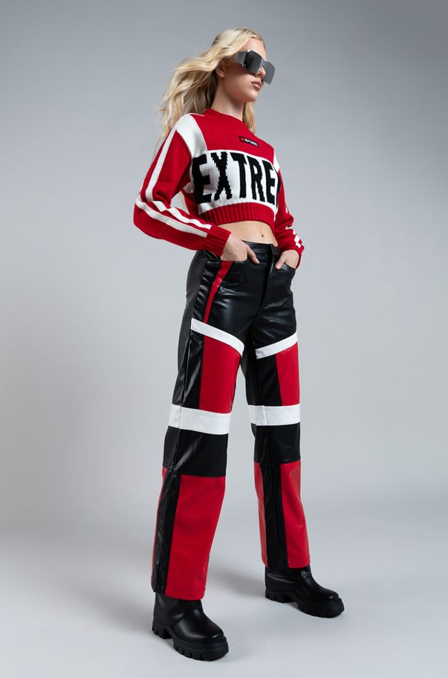 Extra View Speed Up Colorblock Faux Leather Pant