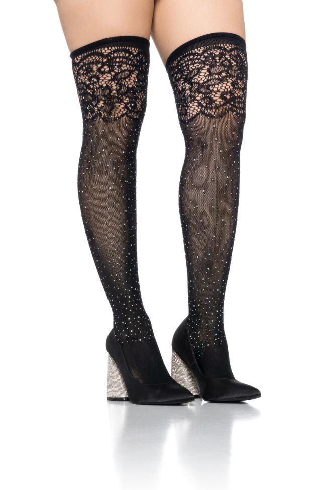Side View Spice Your Life Stretch Bling Stockings