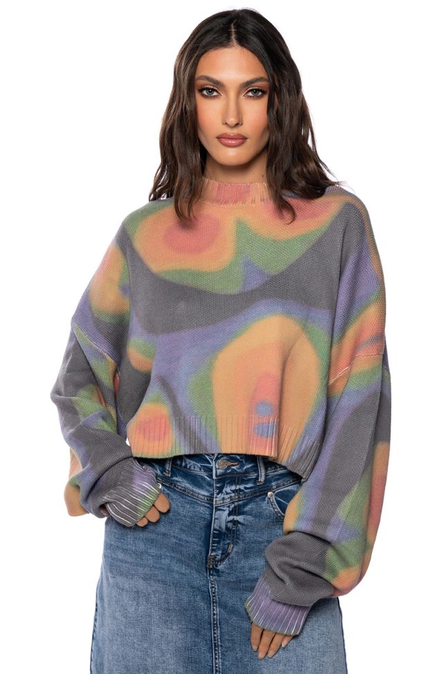 Front View Spotless Mind Pull Over Cropped Sweater