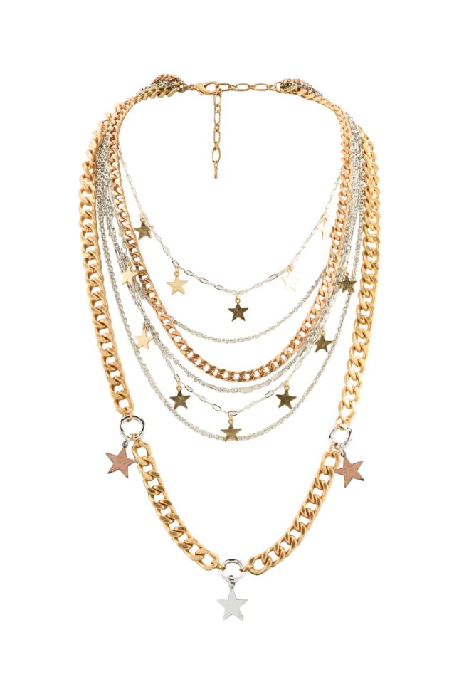 Side View Star Power Layered Necklace