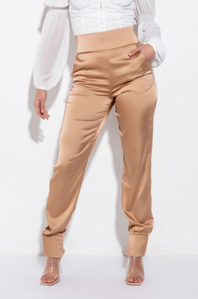 Front View Stars In The Sky Satin Pants