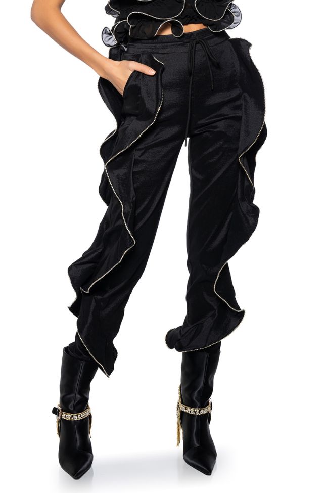 Front View Stop And Stare Ruffle Sweatpant