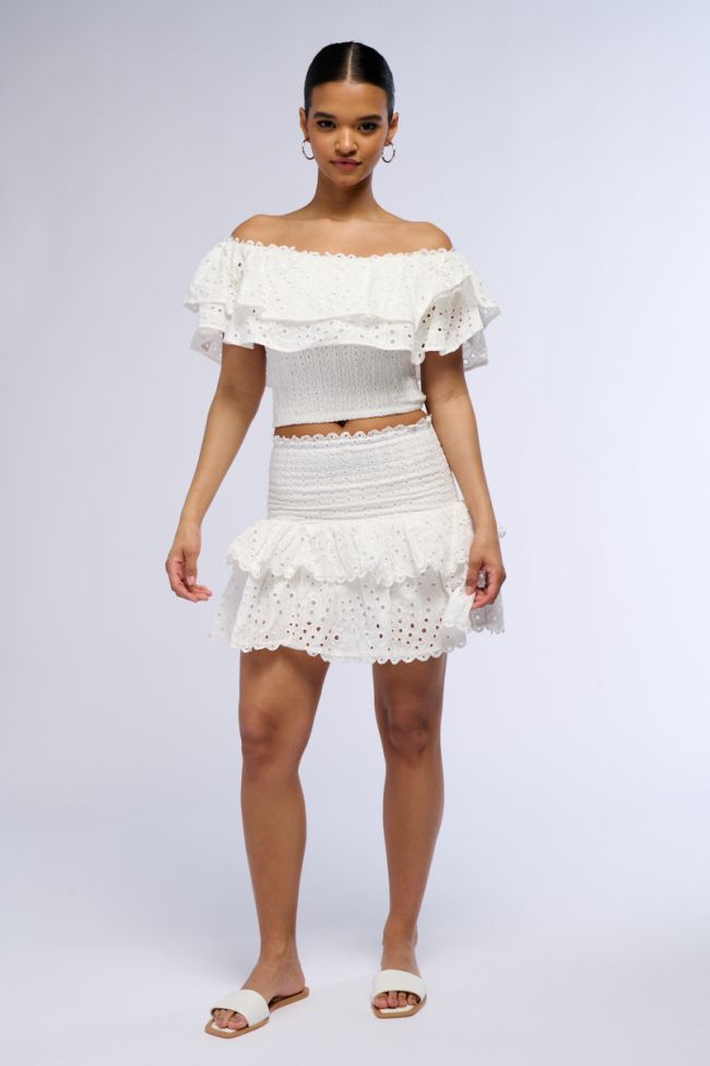Full View Summer Loving Tiered Ruffle Mini Skirt In White