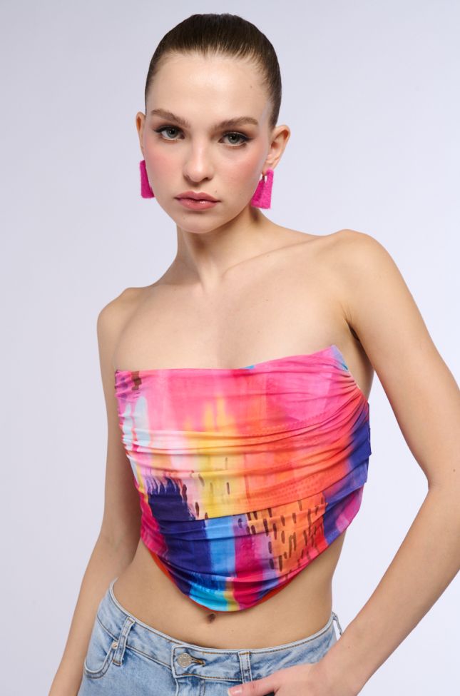 Front View Sunset Dreaming Ruched Corset Top