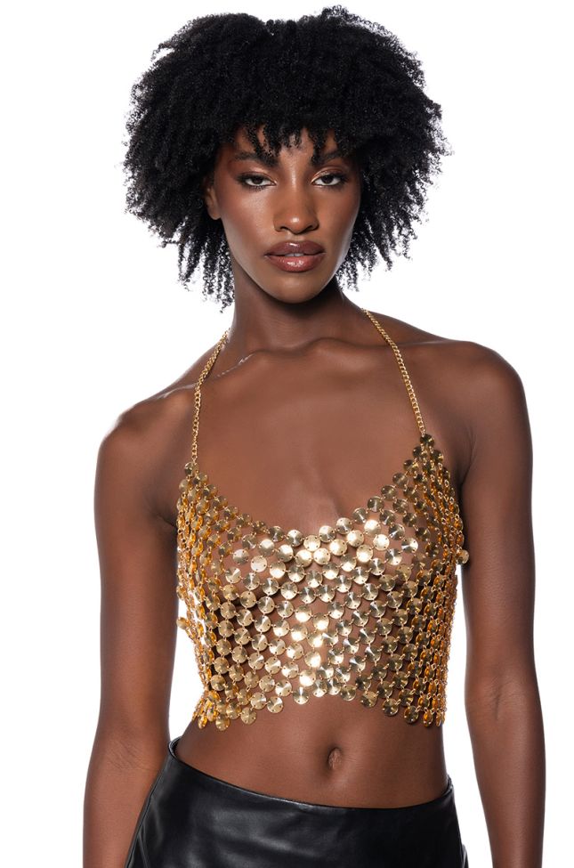 Front View Super Luxe Embellished Bra Top