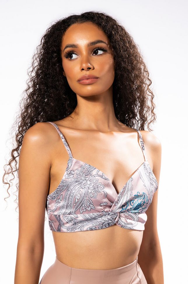 Front View Sure Thing Twisted Front Bralette