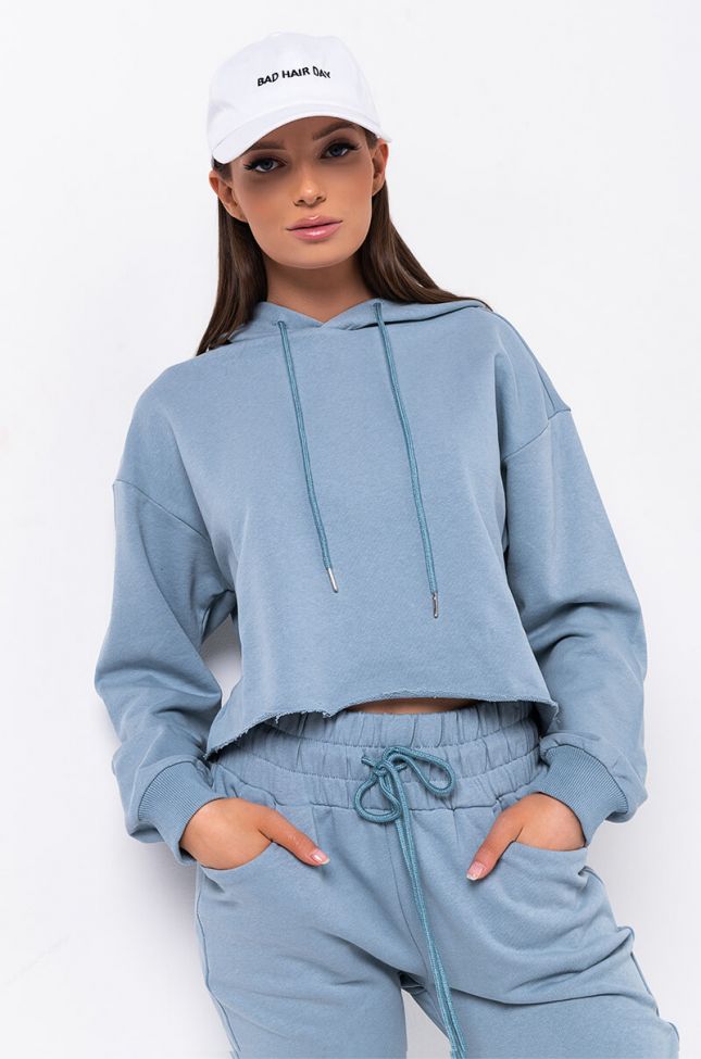 Front View Synthia Paxton Sweatshirt in Blue