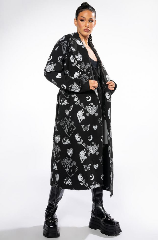 Side View Tattoo Lover Trench Coat