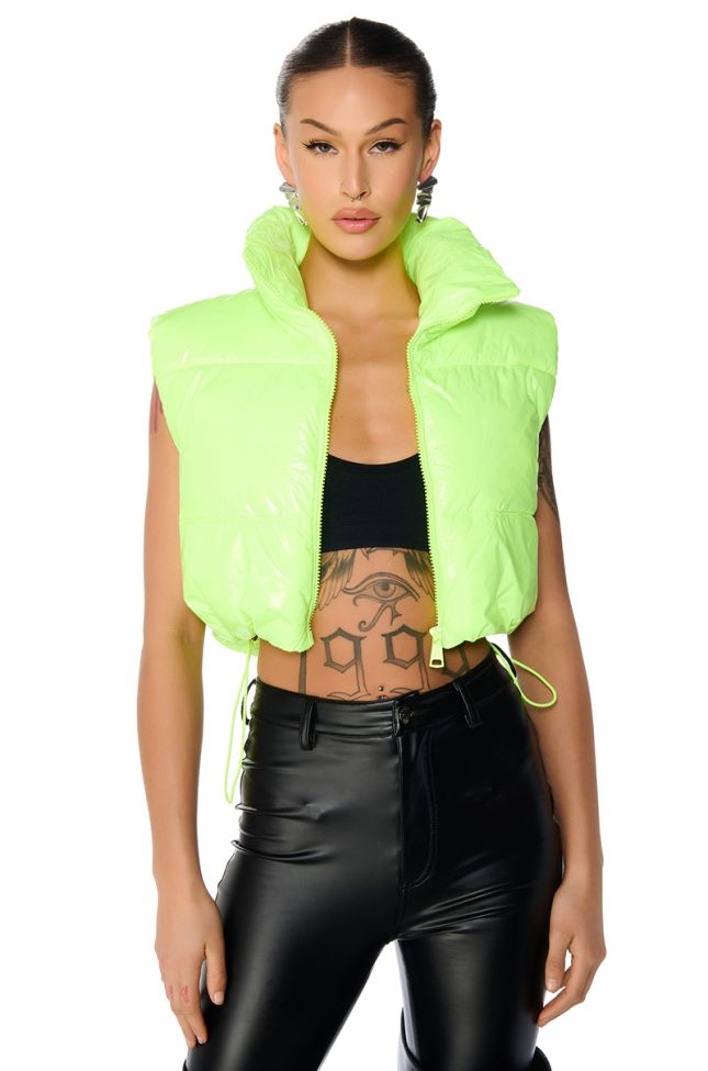 Front View Taylor Said Crop Puffer Vest