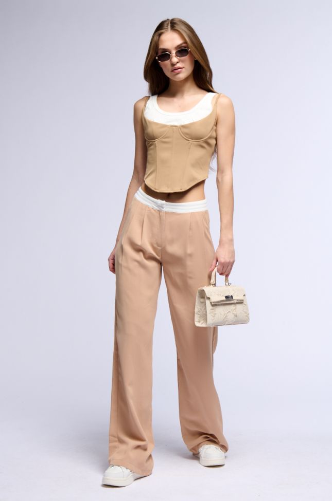 Side View That Girl Contrast Waist Trouser