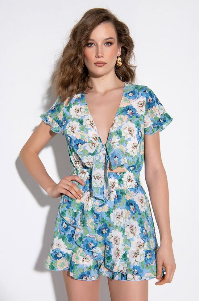 Front View That Girl Floral Romper