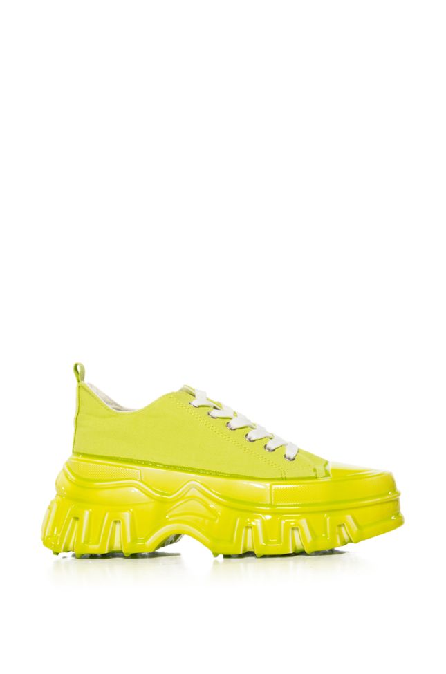Side View The Blog Lime Sneaker