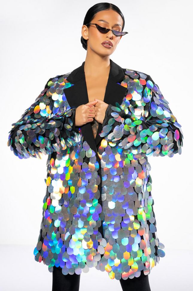 Side View The Final Countdown Sequin Blazer