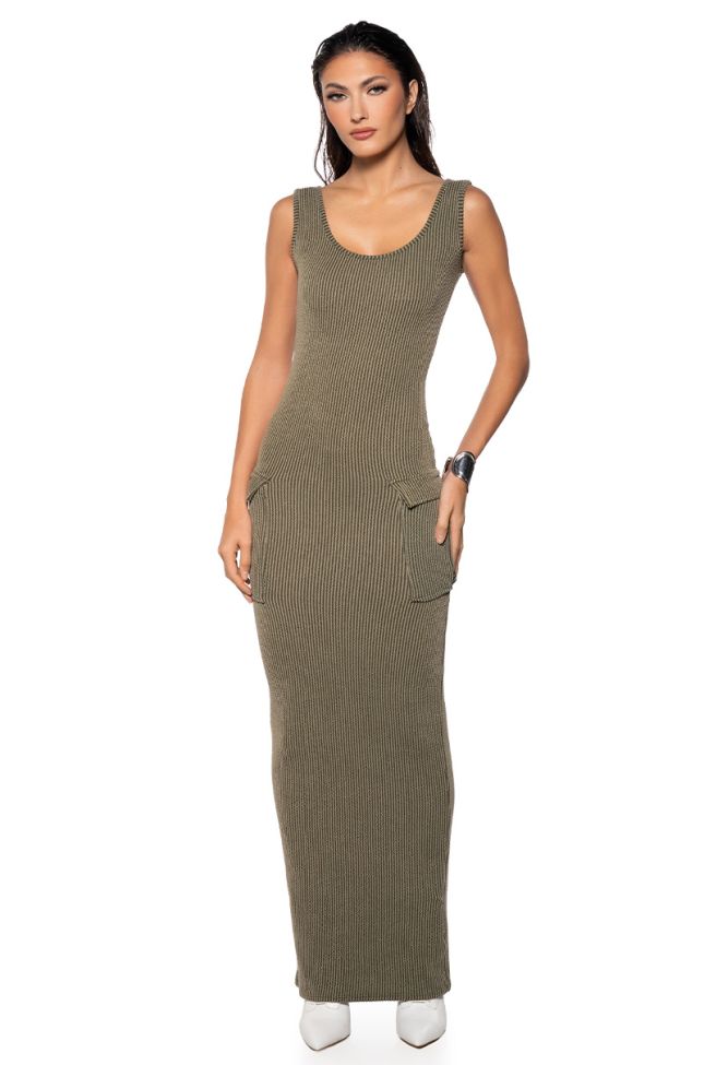 Front View The Weekend Choice Cargo Maxi Dress