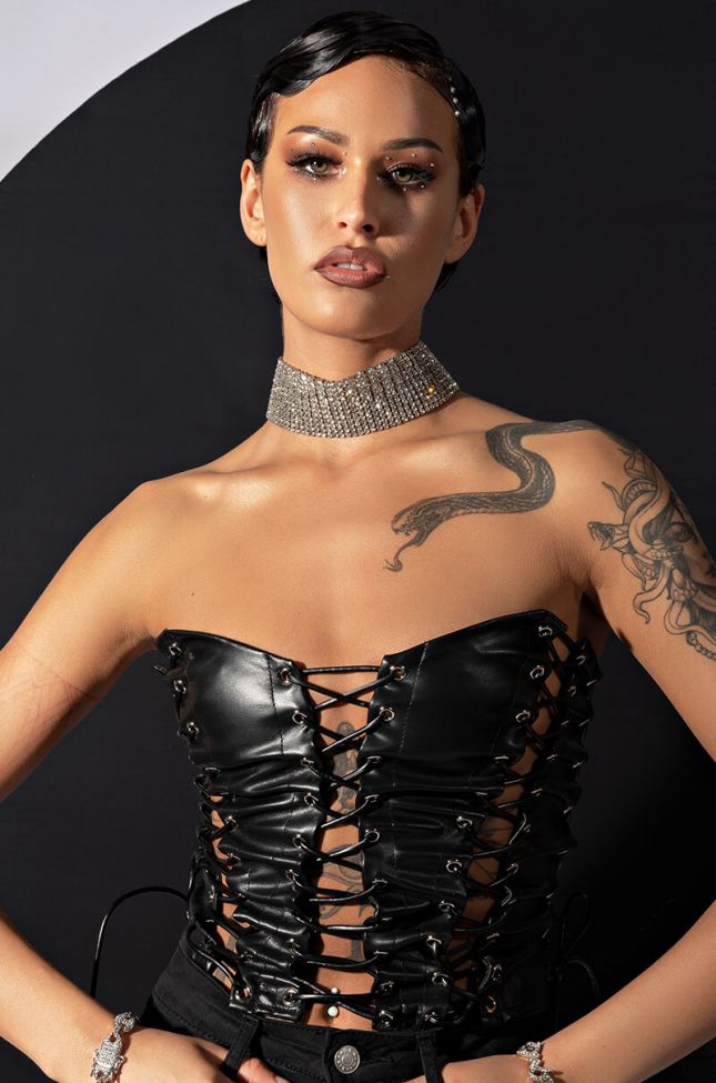 Front View Tie Me Up Laced Corset