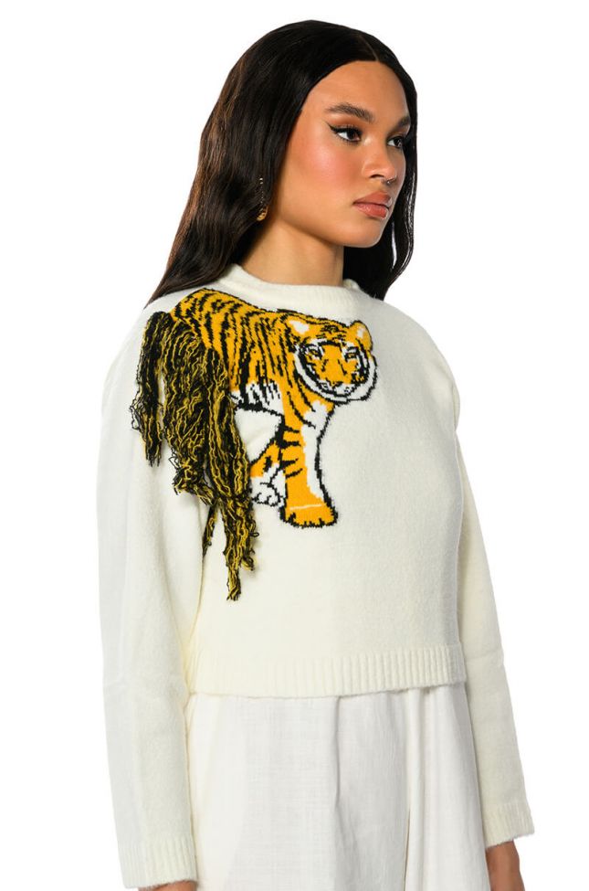 TIGER BABY CREW NECK LONG SLEEVE SWEATER