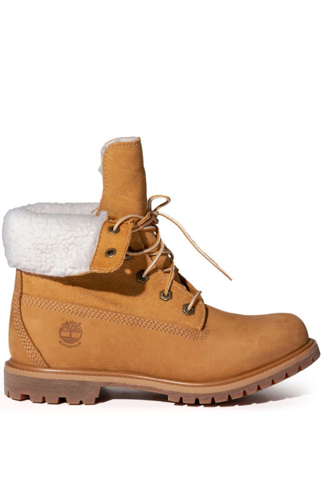 Detail View Timberland Authentics Teddy Fleece Fold-down Boot In Wheat