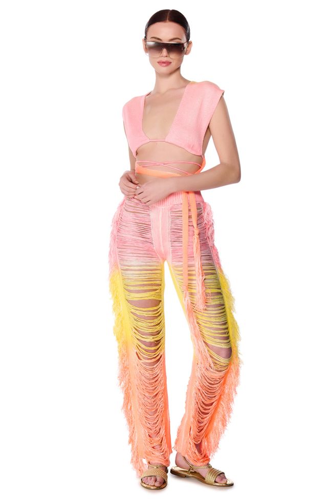 Side View Time To Dance Cutout Fringe Pant And Top Set