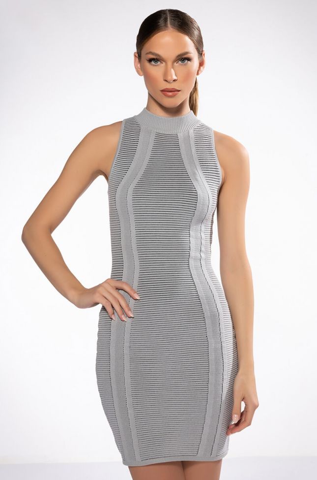 Front View Timeless Ribbed Mini Dress