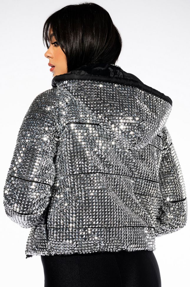 Side View To The Max Studded Puffer Jacket
