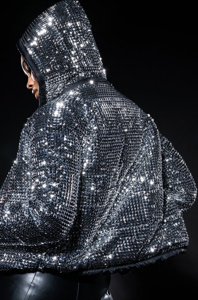 Back View To The Max Studded Puffer Jacket