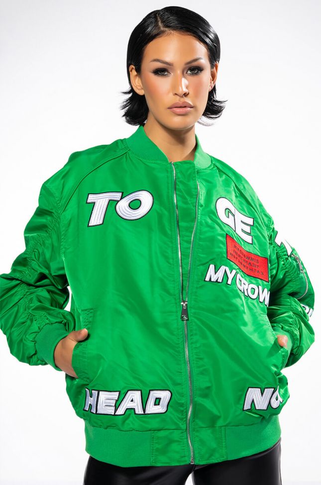 Front View Together Varsity Racing Bomber