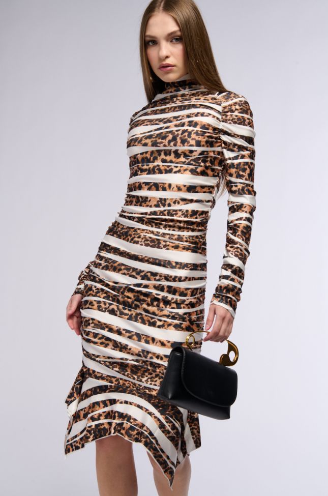 Front View Too Much Going On Printed Midi Dress