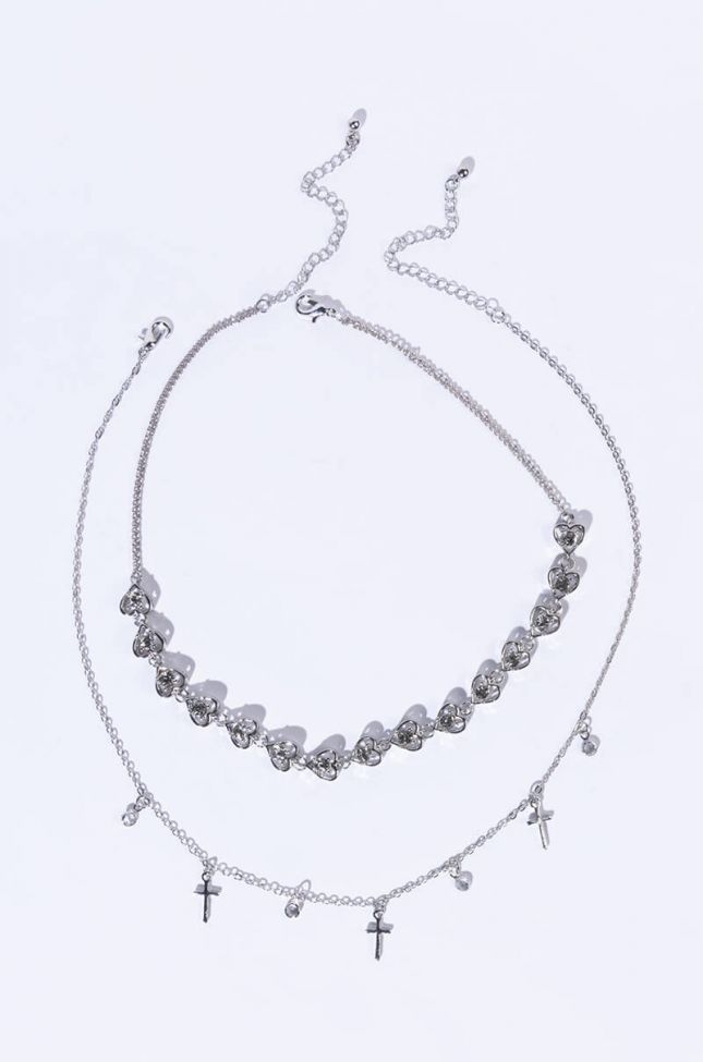 TOP IT OFF SILVER NECKLACE SET