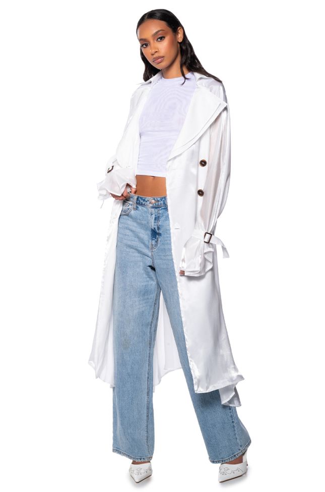 Front View Tulle Spring Trench Jacket