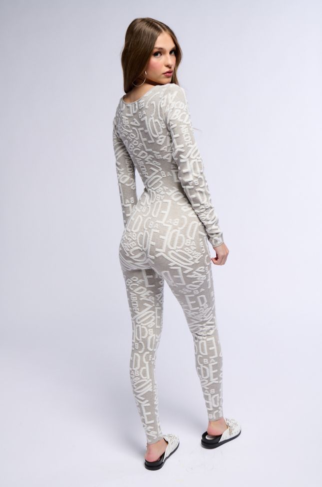 Side View Turning Heads Knit Long Sleeve Jumpsuit