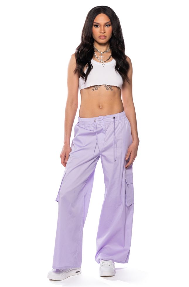 Back View Two Step Light Weight Wide Leg Pant