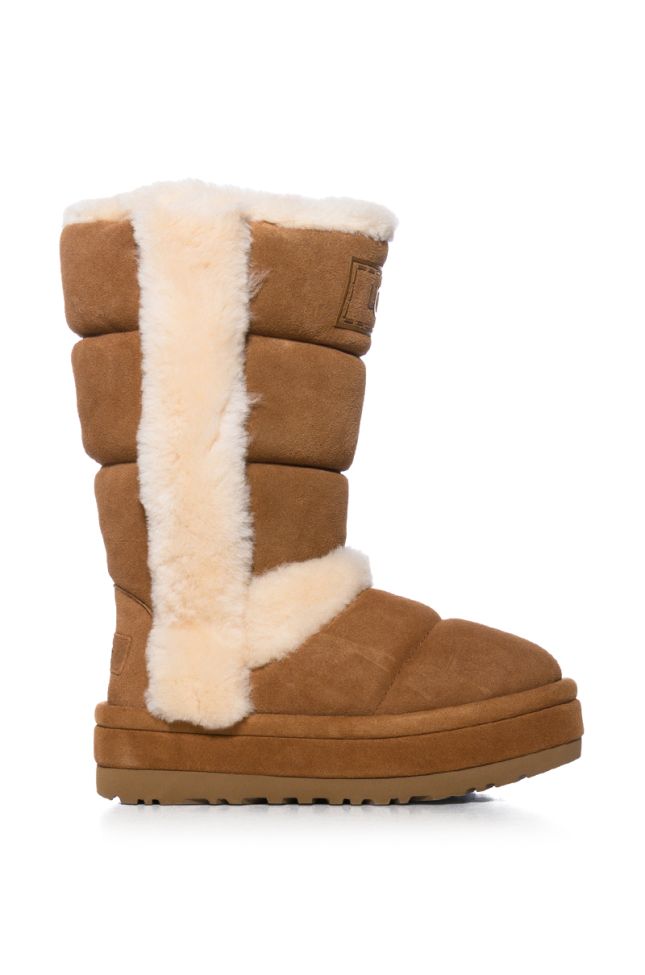 Side View Ugg Classic Cloudpeak Tall Bootie In Chestnut