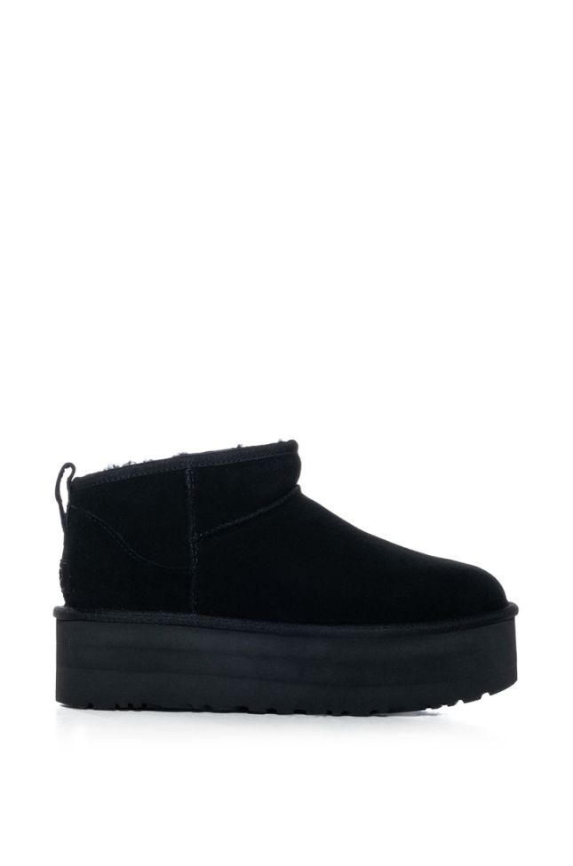 Side View Ugg Classic Ultra Mini Platform Bootie In Black