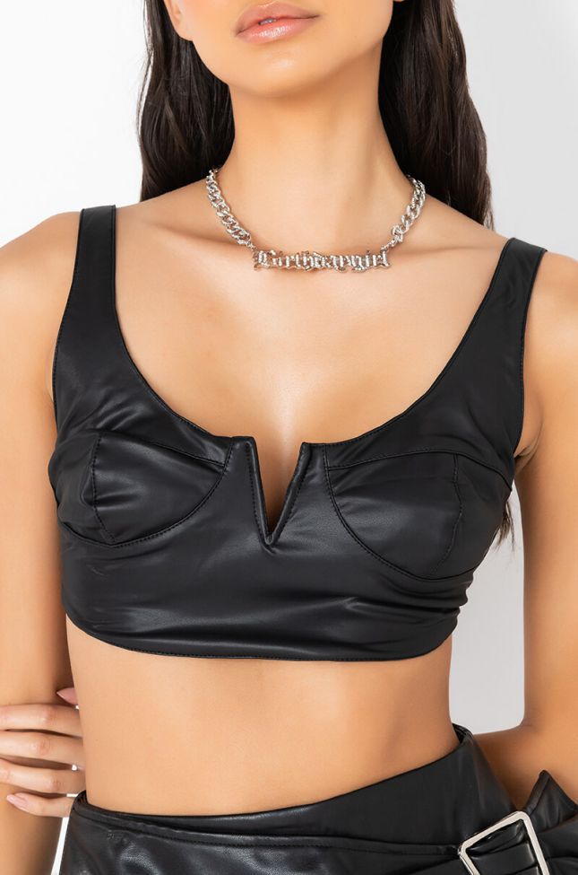 Extra View Ultra Lux Faux Leather Bralette