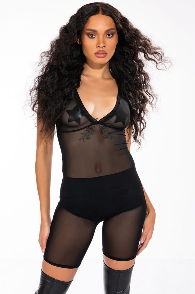 Front View Ultra Power Mesh Romper