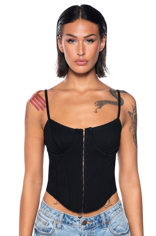 Front View Unapologetic Knit Corset Top