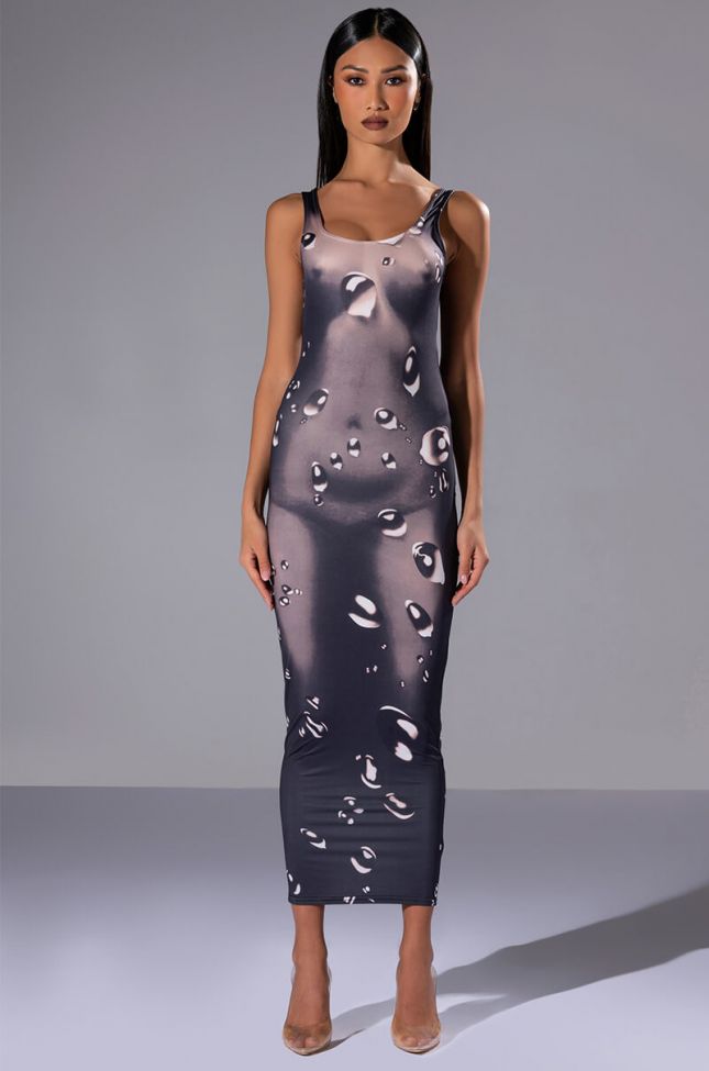 Front View Under The Microscope Sleeveless Maxi Dress