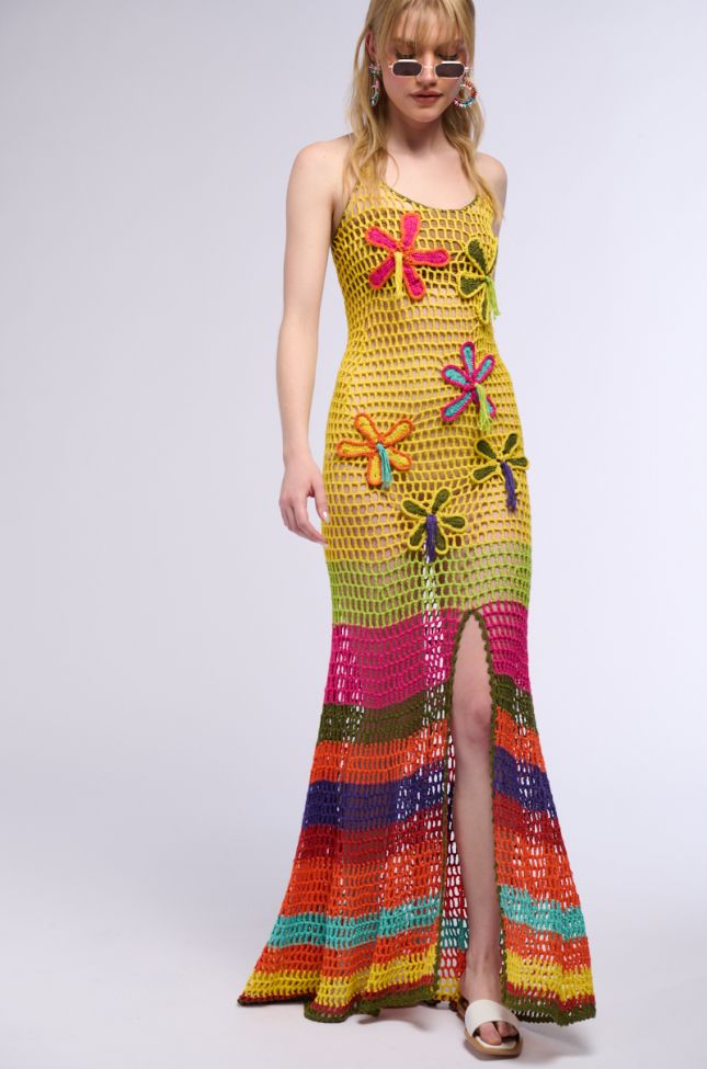 Front View Under The Sea Knit Maxi Dress